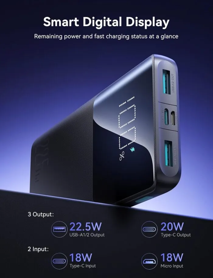 باور بانك جوي روم - شاشة ديجيتال  (10000mAh)